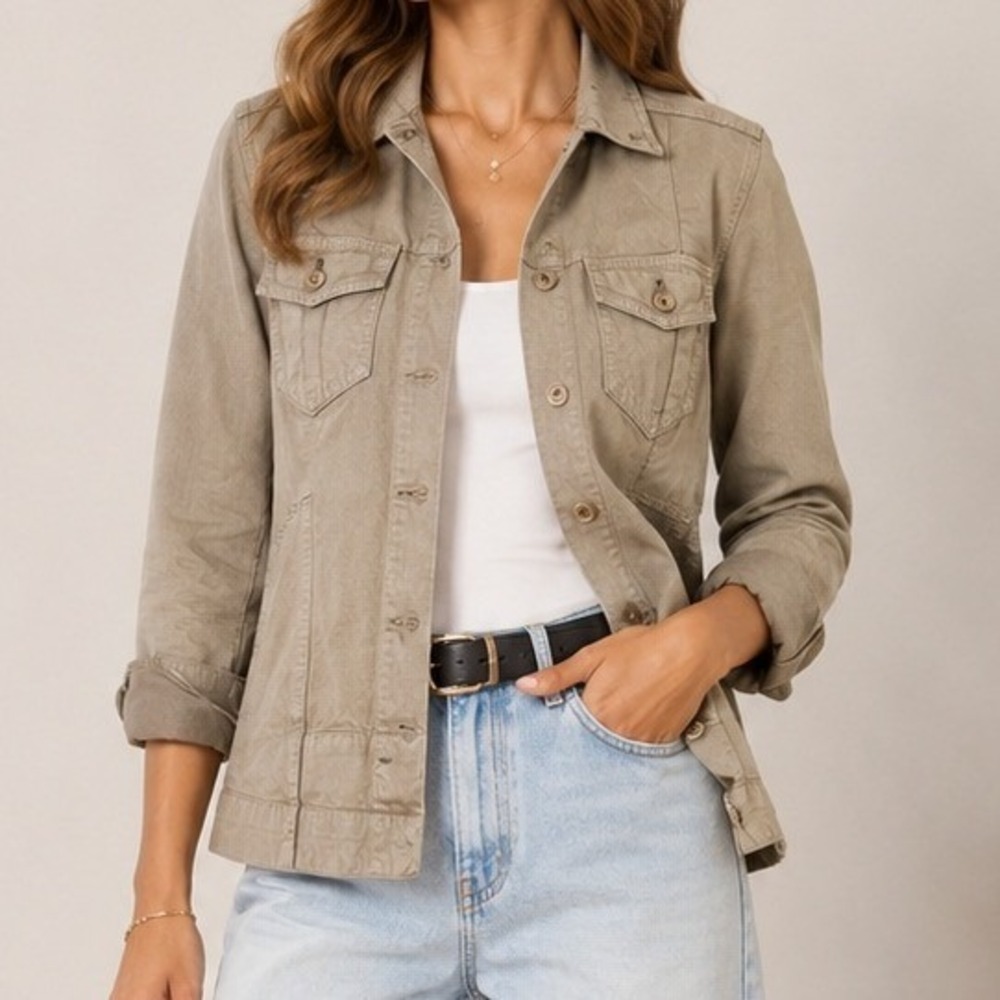 Rag & Bone/JEAN Army Green Cotton Utility Field Jacket Preppy Fall  Womens XS
